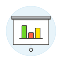 Projector Bar Graph Illustration from UX Colors Set