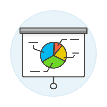 Projector Pie Chart Illustration from UX Colors Set