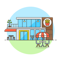 Fastfood Shop Illustration from UX Colors Set