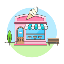 Ice Cream Shop Illustration from UX Colors Set