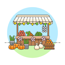 Market Illustration from UX Colors Set