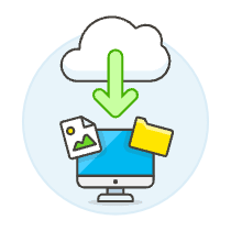 Cloud Download 6 Illustration from UX Colors Set
