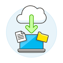Cloud Download 9 Illustration from UX Colors Set