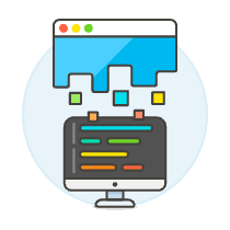 App Coding Illustration from UX Colors Set