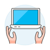 Laptop Hand 1 Illustration from UX Colors Set