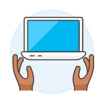Laptop Hand 3 Illustration from UX Colors Set