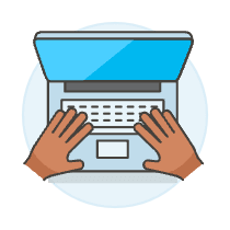 Macbook Typing 3 Illustration from UX Colors Set