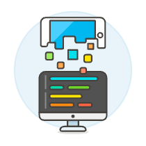 Smartphone Coding Illustration from UX Colors Set