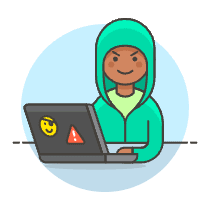 Hacker 1 Illustration from UX Colors Set