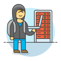 Server Hacker 3 Illustration from UX Colors Set