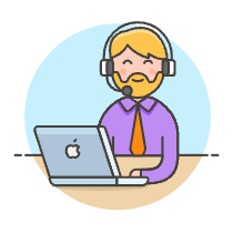 Customer Service Laptop 1 Illustration from UX Colors Set