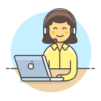 Customer Service Laptop 6 Illustration from UX Colors Set