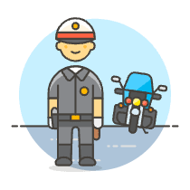 Police Bike 5 Illustration from UX Colors Set