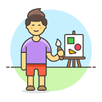 Artist Painting 3 Illustration from UX Colors Set