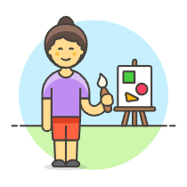 Artist Painting 4 Illustration from UX Colors Set
