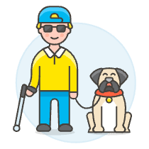 Blind Disability 1 Illustration from UX Colors Set