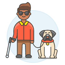 Blind Disability 3 Illustration from UX Colors Set