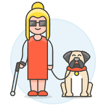 Blind Disability 4 Illustration from UX Colors Set