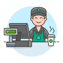 Coffee Shop Cashier 1 1 Illustration from UX Colors Set