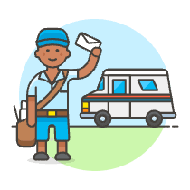 Postman Van 3 Illustration from UX Colors Set