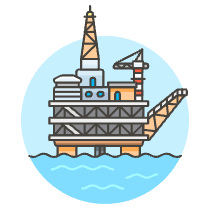 Oil Platform Illustration from UX Colors Set