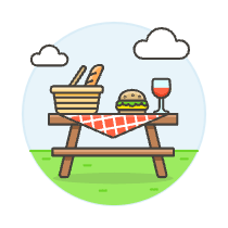 Burger Picnic Illustration from UX Colors Set