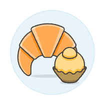 Muffin And Croissant Illustration from UX Colors Set