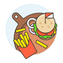 Burger Set Illustration from UX Colors Set