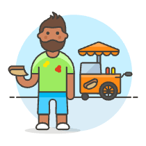 Hotdog Cart 2 Illustration from UX Colors Set