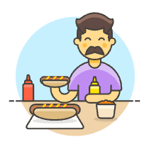 Hotdog Eating 3 Illustration from UX Colors Set