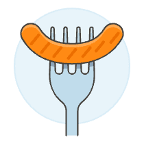 Sausage Fork Illustration from UX Colors Set