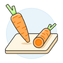 Cutting Carrots Illustration from UX Colors Set
