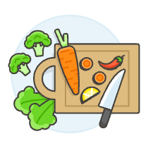 Cutting Veggie Illustration from UX Colors Set