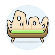 Wooden Sofa Illustration from UX Colors Set