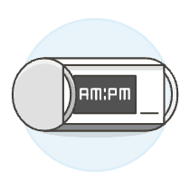 Digital Desk Clock Illustration from UX Colors Set