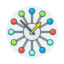 Modern Wall Clock Illustration from UX Colors Set