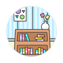 Book Shelf Background Illustration from UX Colors Set