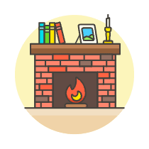 Brick Fireplace Illustration from UX Colors Set