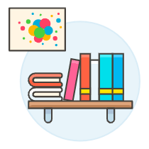 Wall Bookshelf Illustration from UX Colors Set