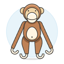 Wooden Monkey Doll Illustration from UX Colors Set