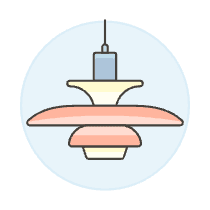 Modern Flower Lamp Illustration from UX Colors Set