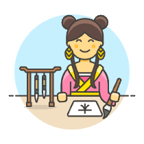 Calligrapher Female Illustration from UX Colors Set