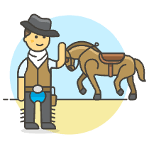 Cowboy Horse 3 Illustration from UX Colors Set