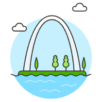 Gateway Arch Illustration from UX Colors Set