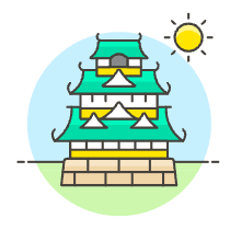 Japanese Castle Illustration from UX Colors Set