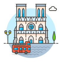 Notre Dame Illustration from UX Colors Set