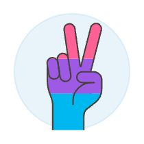 Bisexual Peace Sign 1 Illustration from UX Colors Set
