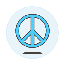 Blue Peace Symbol Illustration from UX Colors Set