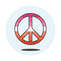Lesbians Peace Symbol Illustration from UX Colors Set