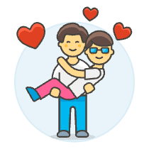 Gay Couple Lifting 1 Illustration from UX Colors Set